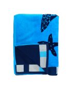 Bellia strandlaken van turkoois jacquard fluweel, badstof, 95x175 cm