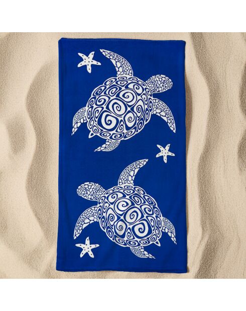 Toalla de playa Bari Blue de microfibra - 90x170 cm