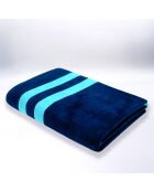 Nonza blauwe jacquard fluwelen badstof strandhanddoek - 90x170 cm