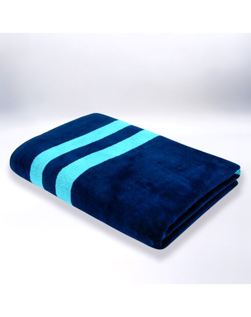 Nonza blauwe jacquard fluwelen badstof strandhanddoek - 90x170 cm