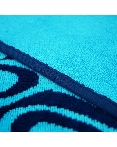 Nonza blauwe jacquard fluwelen badstof strandhanddoek - 90x170 cm