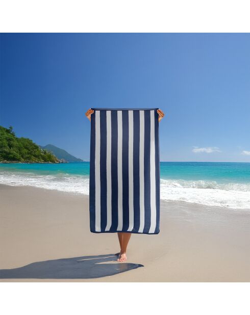 Bahia Strandtuch aus Jacquard-Samt, Frottee, 100 x 175 cm, Marineblau