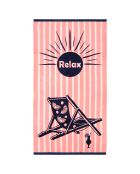 Relax Frottee-Strandtuch aus Jacquard-Samt, 90 x 170 cm, Rosa
