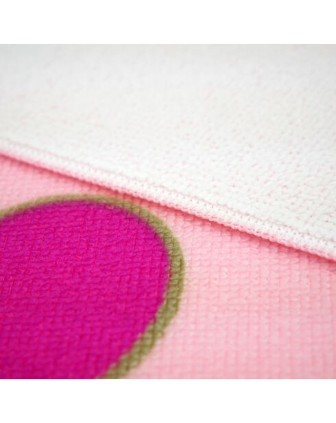 Serviette de plage enfant microfibre Cœurs Rose - 70x140 cm