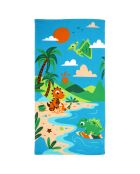 Babydino Mehrfarbiges Strandtuch für Kinder, Mikrofaser, 70 x 140 cm