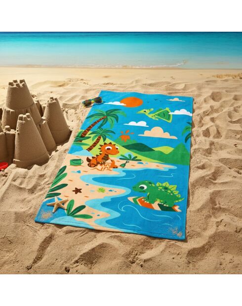 Babydino Mehrfarbiges Strandtuch für Kinder, Mikrofaser, 70 x 140 cm