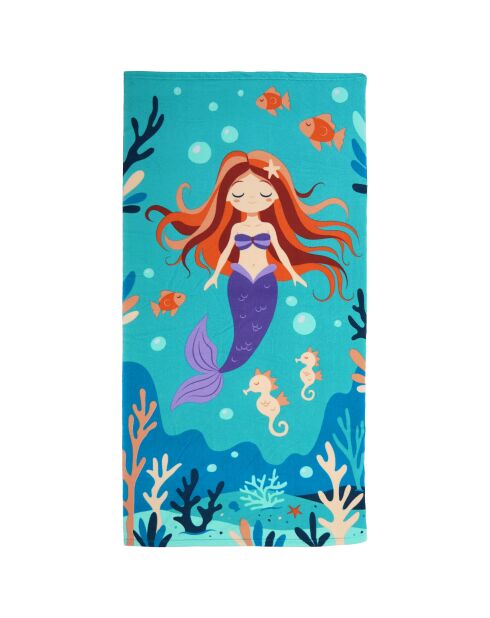 Serviette de plage enfant microfibre Sirena Multicolore - 70x140 cm