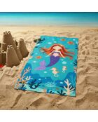 Serviette de plage enfant microfibre Sirena Multicolore - 70x140 cm