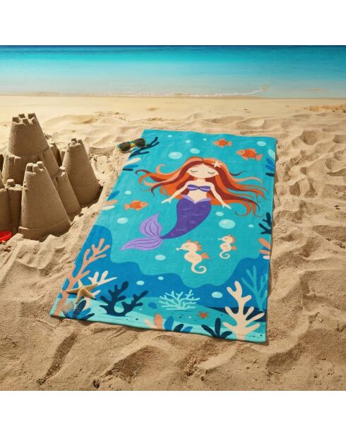 Serviette de plage enfant microfibre Sirena Multicolore - 70x140 cm