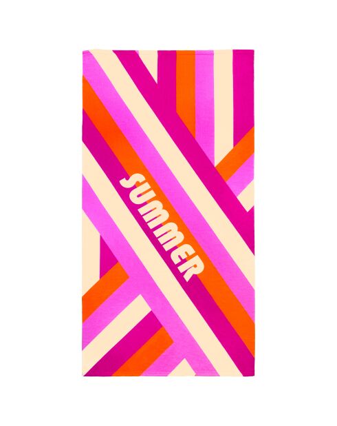 Serviette de plage microfibre Summer Pop Rose - 90x170 cm