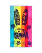 Meerkleurig Kalimera Jacquard Velvet Terry strandlaken - 90x170 cm