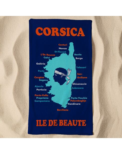 Serviette de plage microfibre Insula Bleu - 90x170 cm