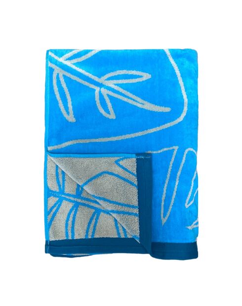 Kentia strandlaken van turkoois jacquard velours badstof - 100x175 cm
