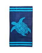 Pavlos blauwe jacquard fluwelen badstof strandlaken - 90x170 cm