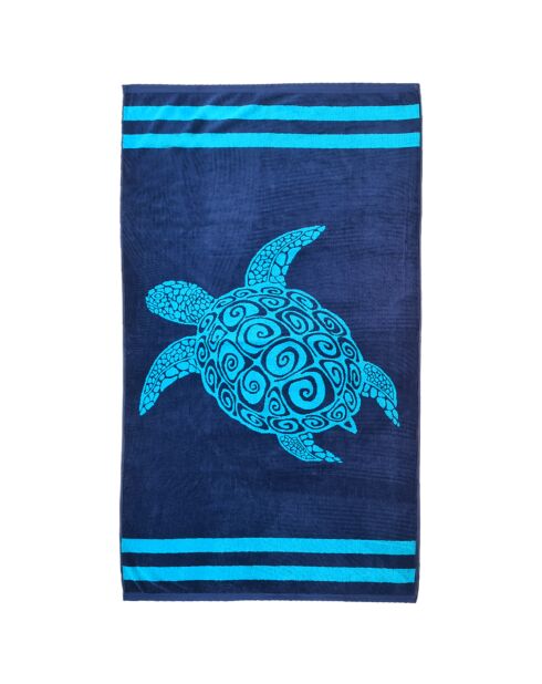 Pavlos blauwe jacquard fluwelen badstof strandlaken - 90x170 cm