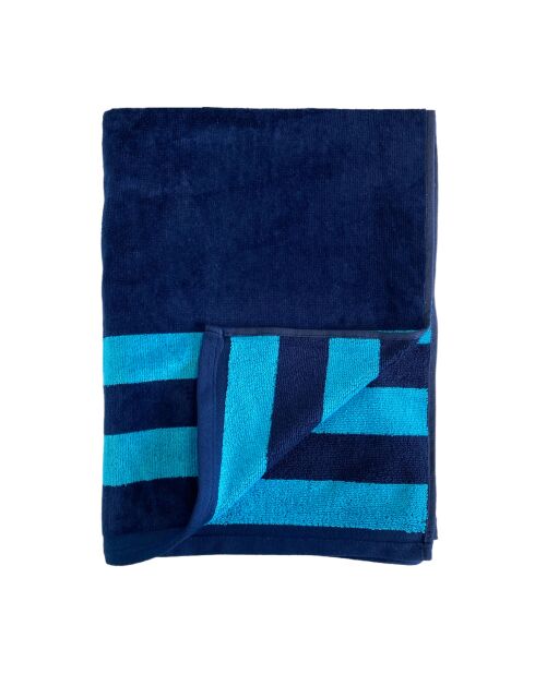 Pavlos blauwe jacquard fluwelen badstof strandlaken - 90x170 cm