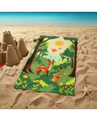 Serviette de plage enfant microfibre Foret Multicolore - 70x140 cm
