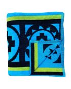 XL strandlaken met fluwelen spons Jacquard Guadalmar Blue - 140x180 cm