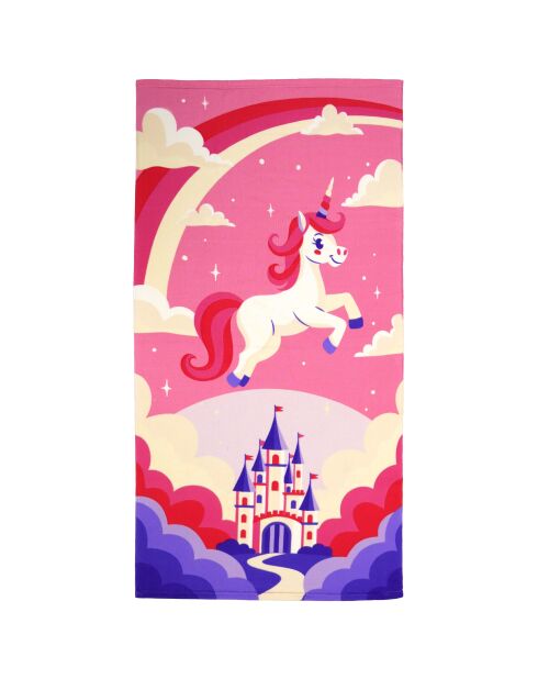 Serviette de plage enfant microfibre Fairy Multicolore - 70x140 cm