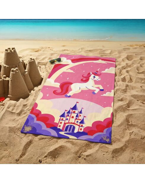 Serviette de plage enfant microfibre Fairy Multicolore - 70x140 cm