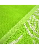 Serviette de plage éponge velours Jacquard Cosmo Vert - 90x170 cm