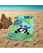 Serviette de plage enfant microfibre Panda Multicolore - 70x140 cm