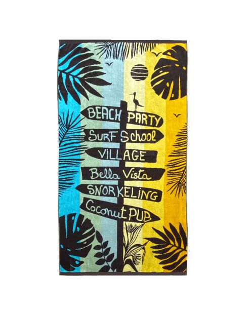 Veelkleurig Jacquard Vacances Velvet Terry strandlaken - 90x170 cm