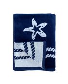 Oakland marineblauwe jacquard fluwelen badstof strandlaken - 100x175 cm