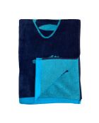 Rada Badetuch aus blauem Jacquard-Samt, Frottee, 90 x 170 cm