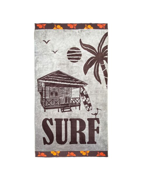 Kabana Strandtuch aus Jacquard-Samt, Frottee, 100 x 175 cm, Taupe