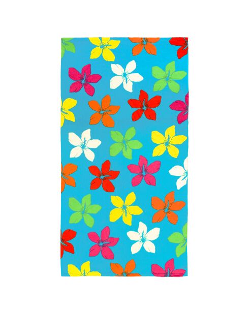 Toalla de playa de microfibra Blooming Blue - 90x170 cm