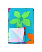 Telo mare in microfibra Blooming Blue - 90x170 cm