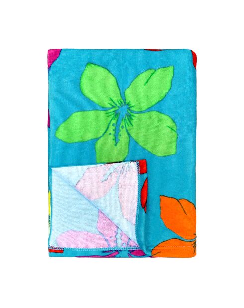 Toalla de playa de microfibra Blooming Blue - 90x170 cm