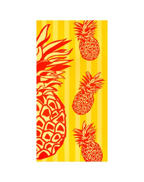 Pop-Pineapple Badetuch aus Mikrofaser, 75 x 150 cm, gelb