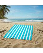 Rayada Turquoise Blue XL Mikrofaser-Strandtuch, 140 x 170 cm
