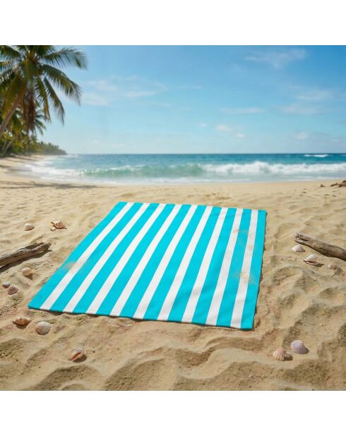 Rayada Turquoise Blue XL Mikrofaser-Strandtuch, 140 x 170 cm