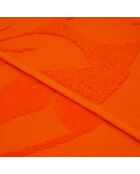 Toalla de playa Kerlaz de terciopelo jacquard tallado en naranja, 90 x 170 cm