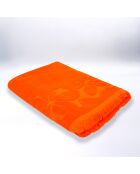 Toalla de playa Kerlaz de terciopelo jacquard tallado en naranja, 90 x 170 cm