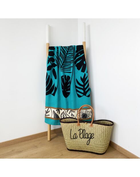 Serviette de plage microfibre Brisbane Turquoise - 90x170 cm