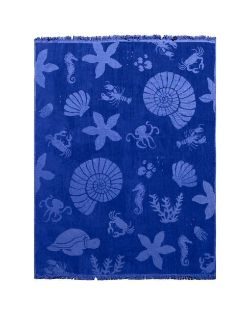 Starfish Blue Chiselled Jacquard Velvet Terry XL strandlaken - 140x180 cm
