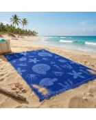 Starfish Blue Chiselled Jacquard Velvet Terry XL strandlaken - 140x180 cm
