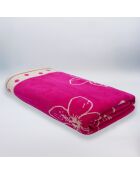 Serviette de plage éponge velours Jacquard Wasaga Rose - 100x175 cm