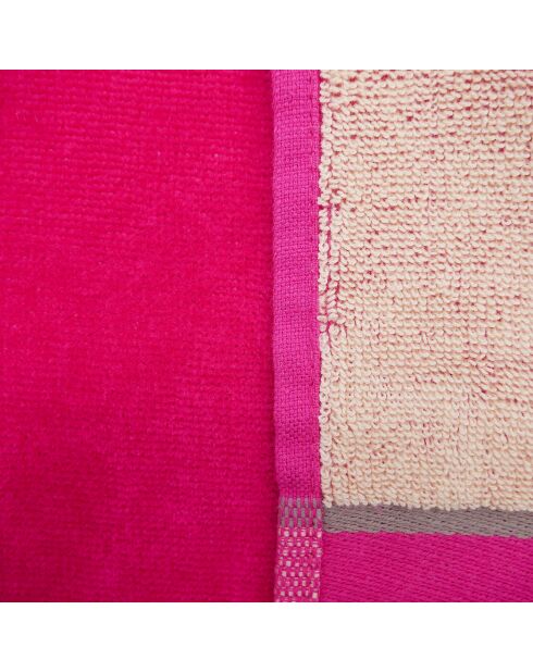 Serviette de plage éponge velours Jacquard Wasaga Rose - 100x175 cm