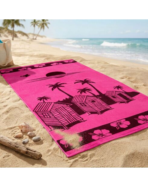 Asciugamano da spiaggia Sissi Rose in velluto jacquard Terry - 90x170 cm