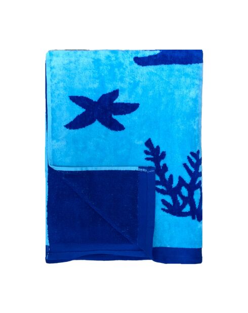 Malari blauwe jacquard fluwelen badstof strandhanddoek - 90x170 cm