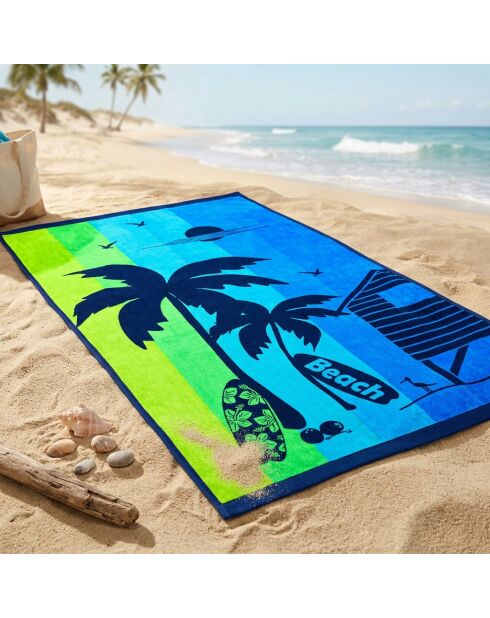 Milatos meerkleurig jacquard fluwelen badstof strandlaken - 90x170 cm