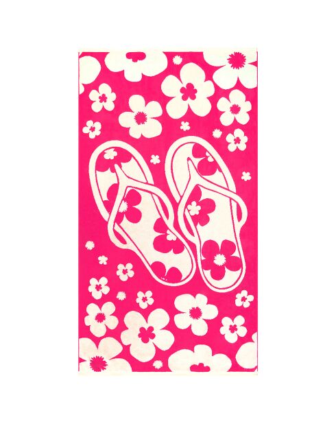 Asciugamano da spiaggia Myrtos Rose Jacquard Velvet Terry - 90x170 cm