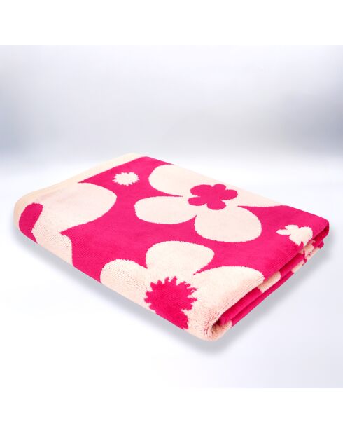 Asciugamano da spiaggia Myrtos Rose Jacquard Velvet Terry - 90x170 cm