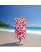Asciugamano da spiaggia Myrtos Rose Jacquard Velvet Terry - 90x170 cm