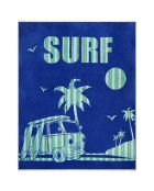 Nyaralas blauwe jacquard fluwelen badstof strandlaken - 140x180 cm